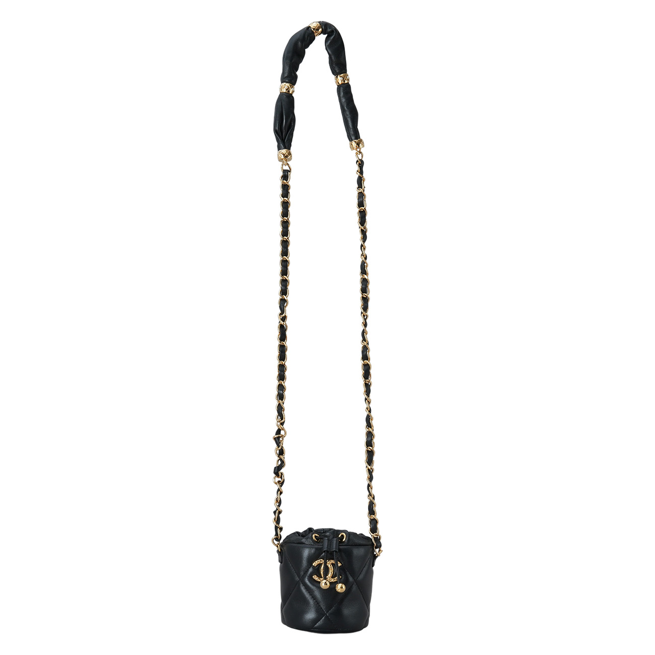 CHANEL(USED)샤넬 필로우 크러쉬 드로스트링 미니 버킷백