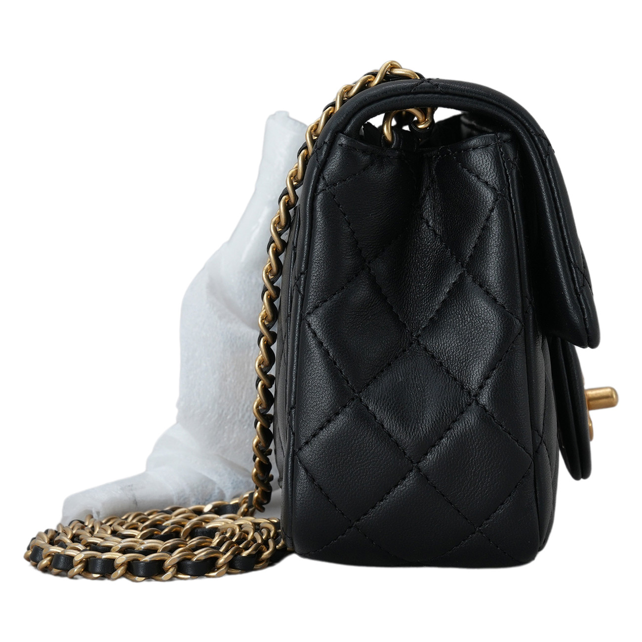 CHANEL(USED)샤넬 램스킨 골든볼 쁘띠삭