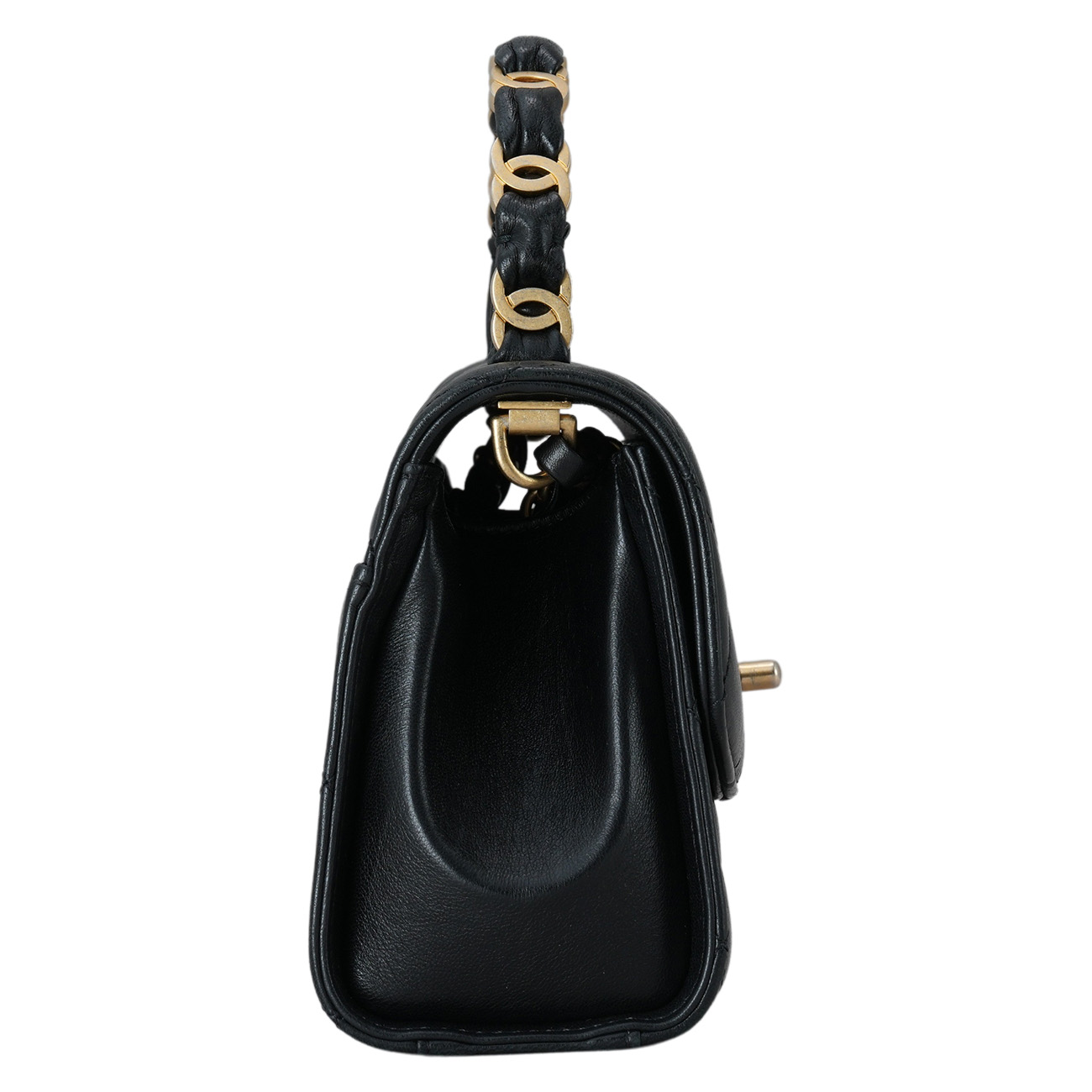 CHANEL(USED)샤넬 AS2477 시즌 CC로고 탑핸들 미니 플랩 체인백