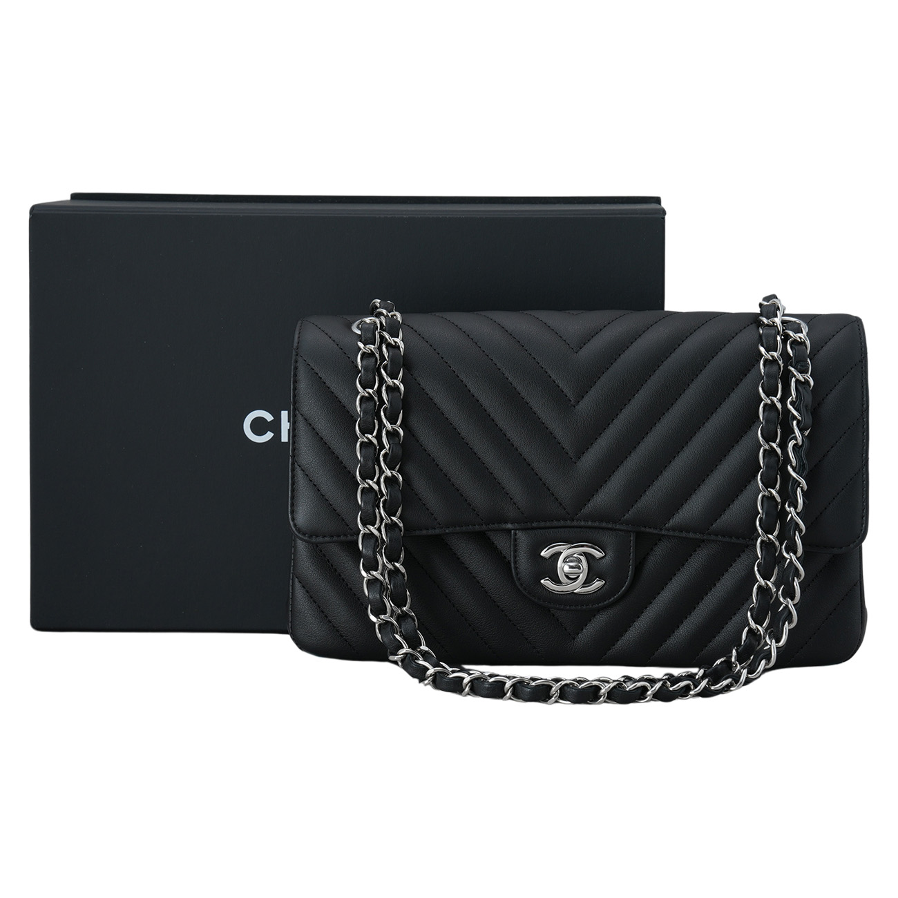 CHANEL(USED)샤넬 클래식 미듐 쉐브론 플랩백