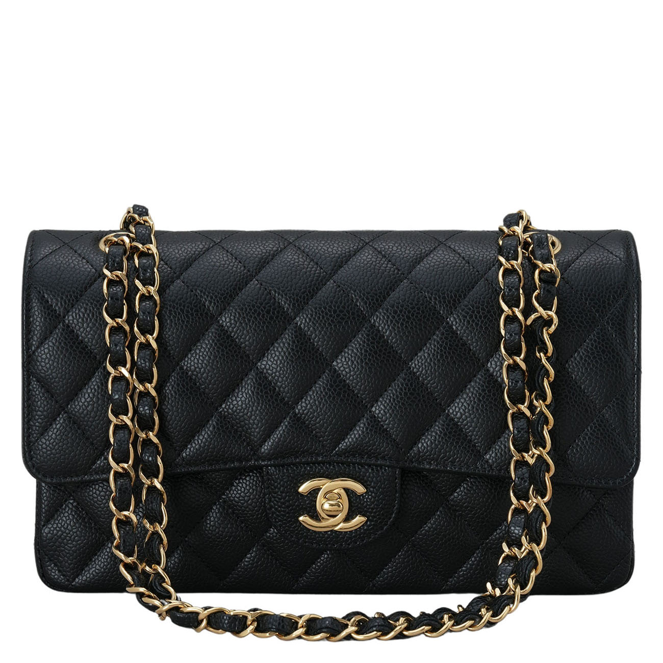 CHANEL(USED)샤넬 A01112 캐비어 클래식 미듐 플랩백