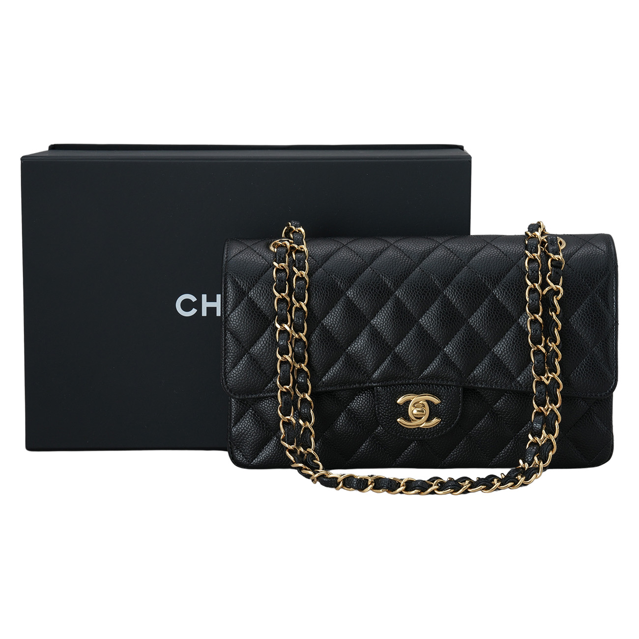 CHANEL(USED)샤넬 A01112 캐비어 클래식 미듐 플랩백