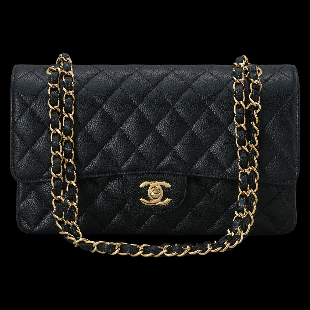 CHANEL(USED)샤넬 A01112 캐비어 클래식 미듐 플랩백