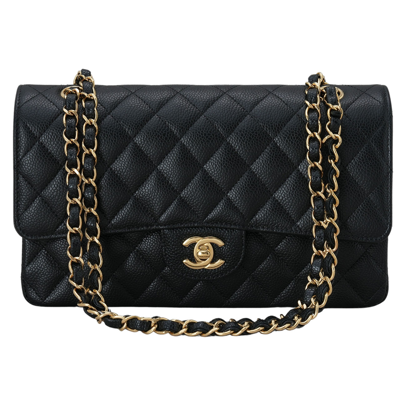 CHANEL(USED)샤넬 A01112 캐비어 클래식 미듐 플랩백