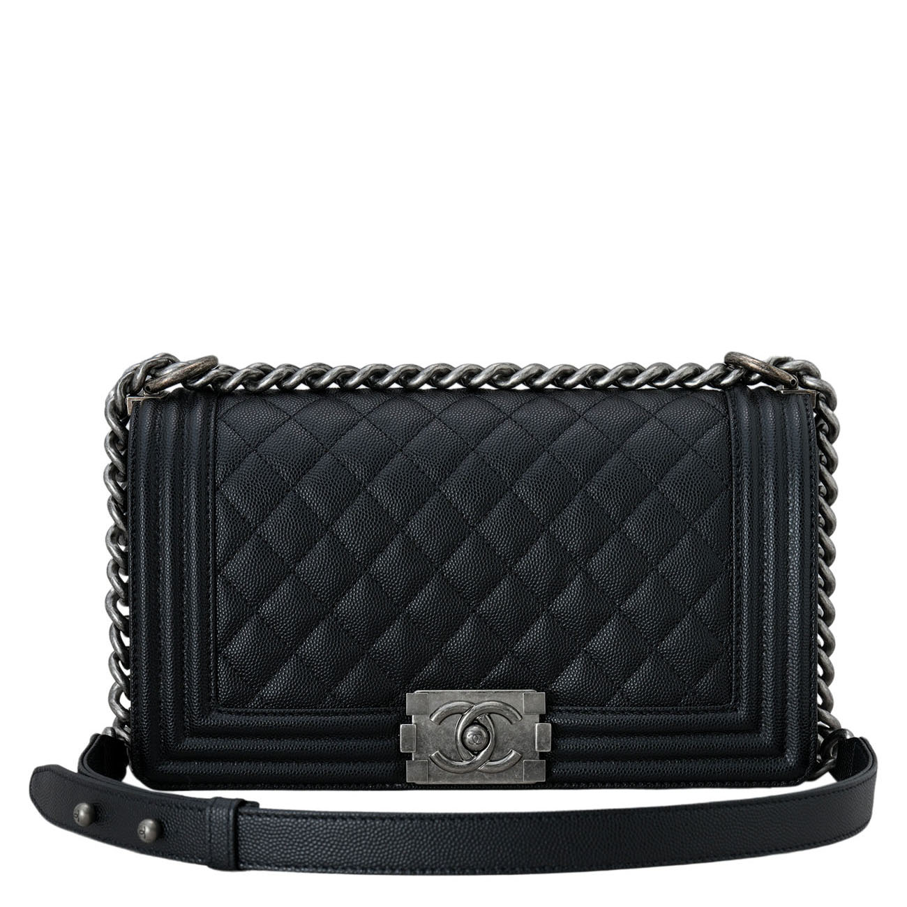 CHANEL(USED)샤넬 캐비어 보이샤넬 미듐 플랩백