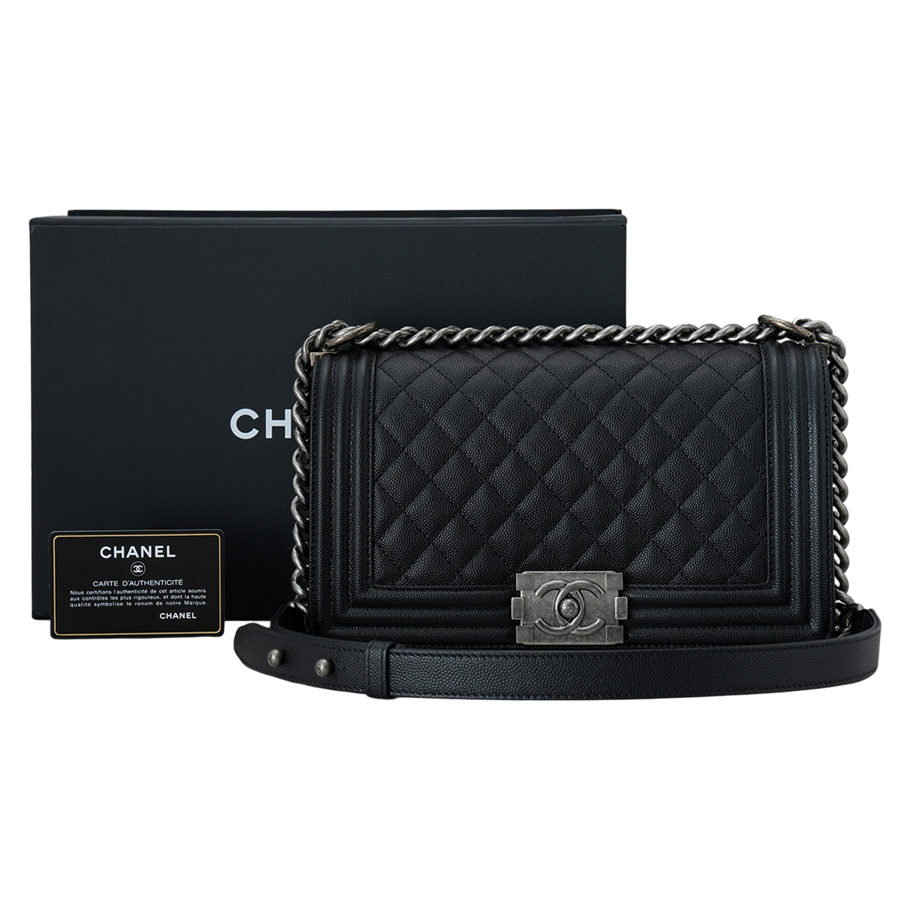 CHANEL(USED)샤넬 캐비어 보이샤넬 미듐 플랩백