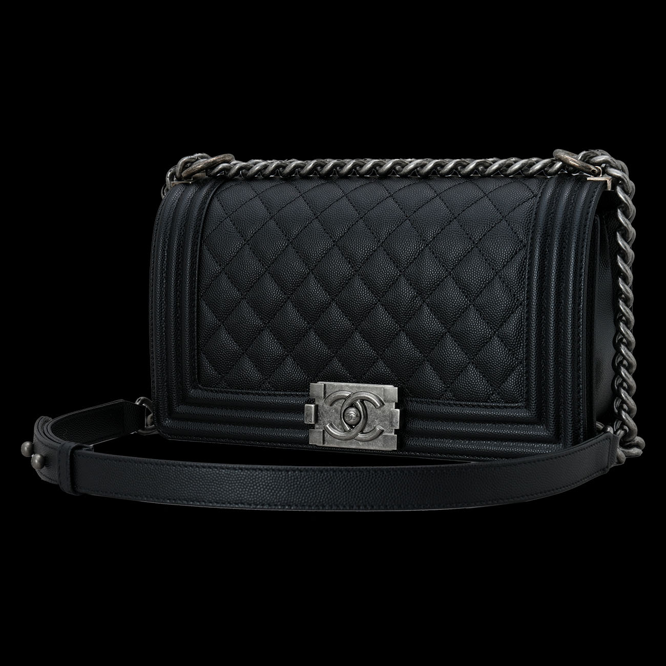 CHANEL(USED)샤넬 캐비어 보이샤넬 미듐 플랩백