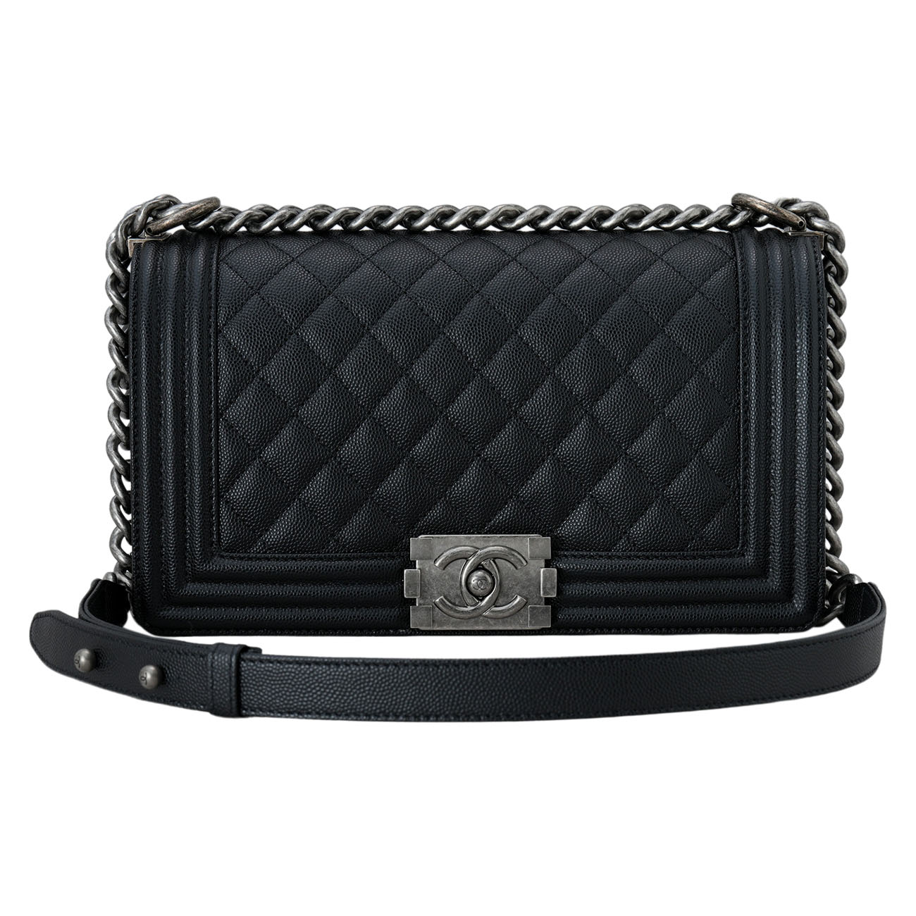 CHANEL(USED)샤넬 캐비어 보이샤넬 미듐 플랩백