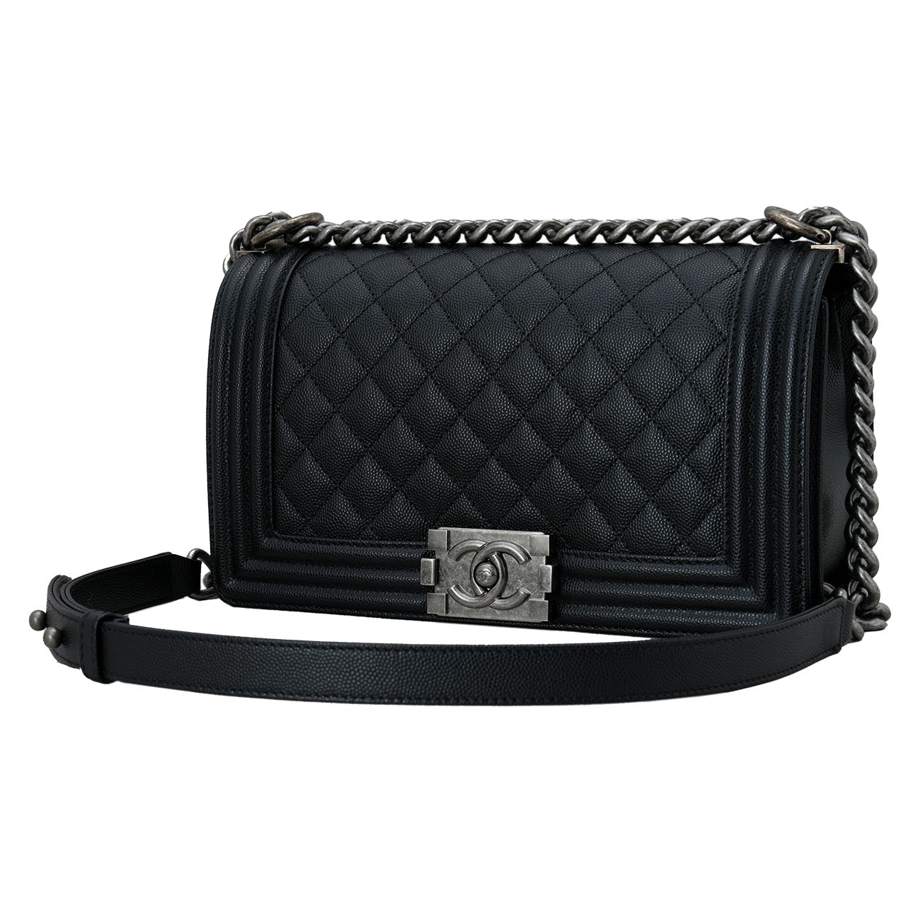 CHANEL(USED)샤넬 캐비어 보이샤넬 미듐 플랩백
