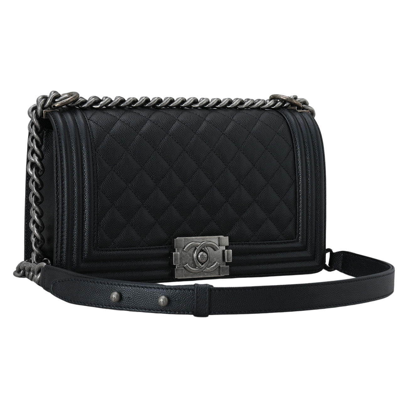 CHANEL(USED)샤넬 캐비어 보이샤넬 미듐 플랩백