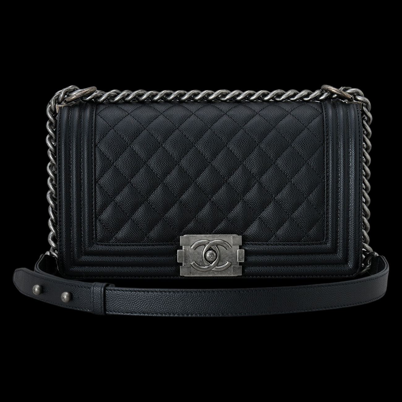 CHANEL(USED)샤넬 캐비어 보이샤넬 미듐 플랩백