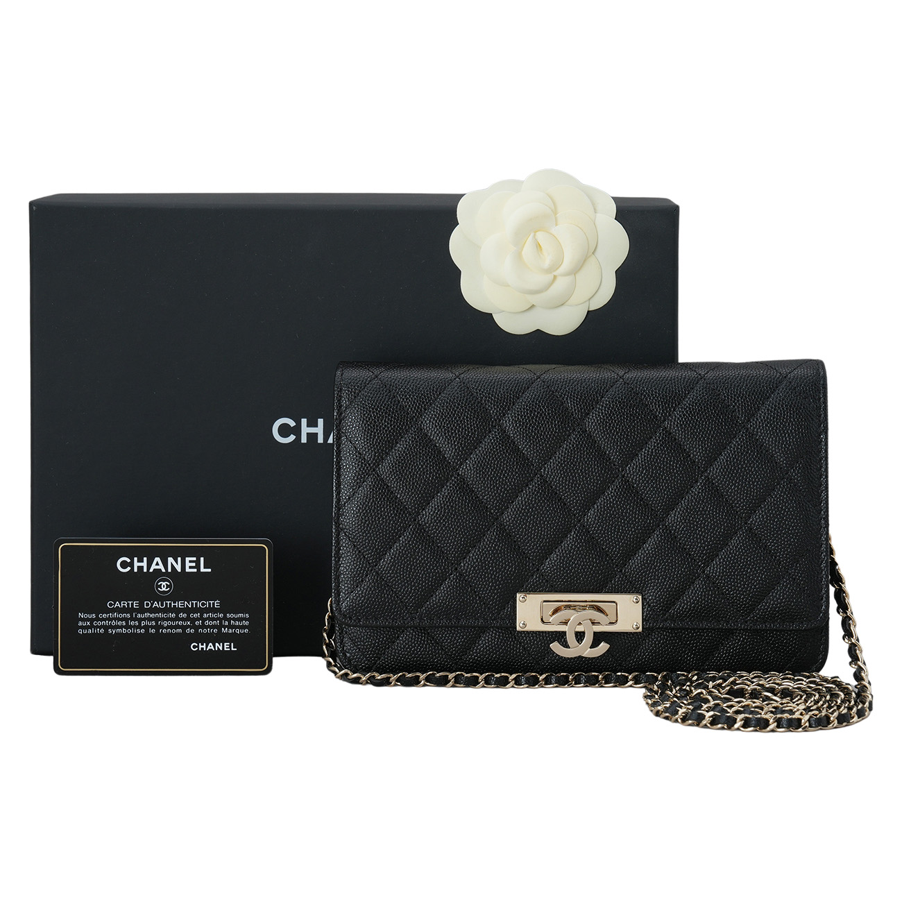 CHANEL(USED)샤넬 A80766 시즌 캐비어 CC로고 WOC