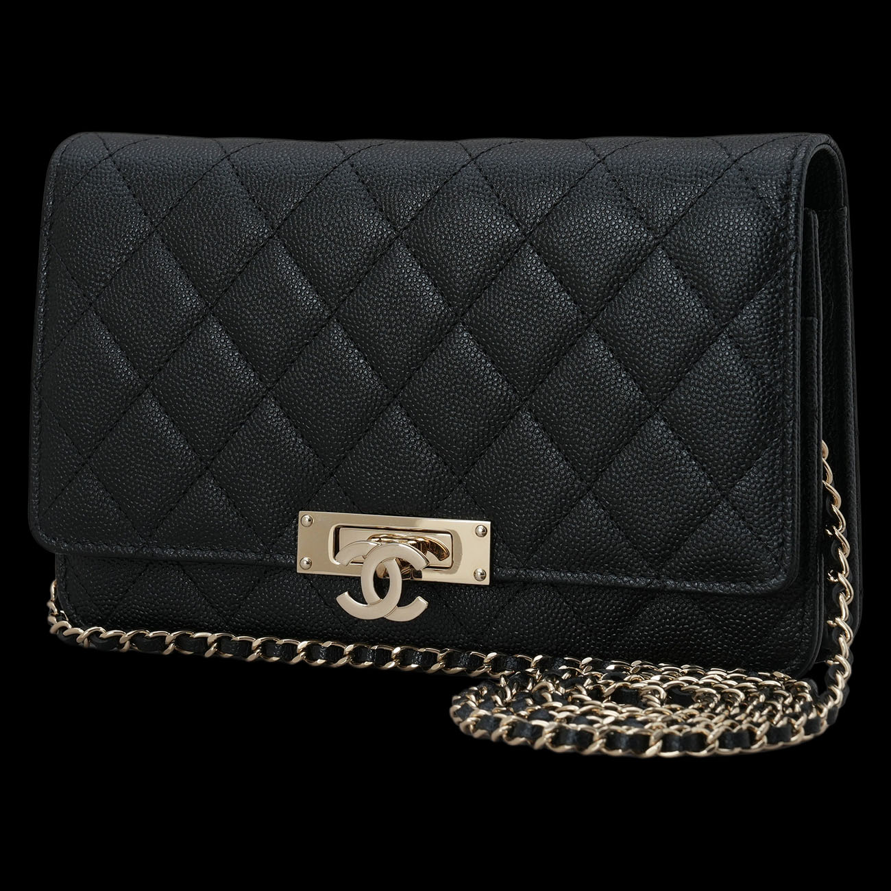 CHANEL(USED)샤넬 A80766 시즌 캐비어 CC로고 WOC
