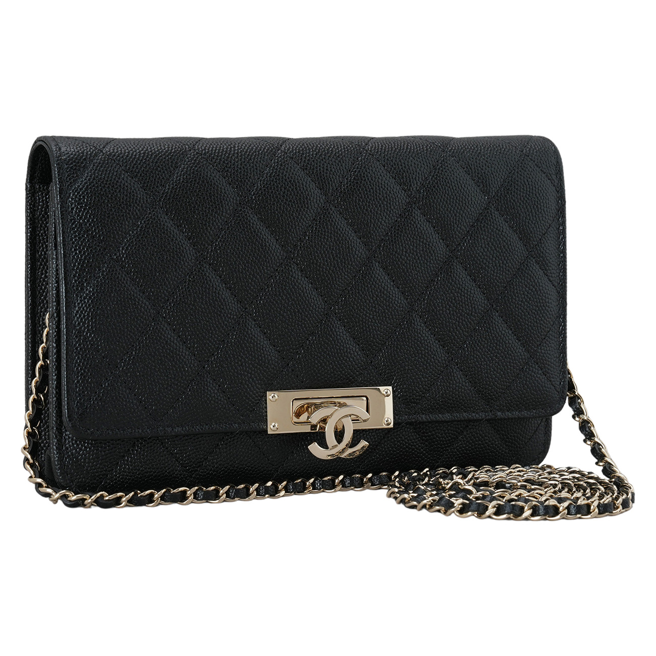 CHANEL(USED)샤넬 A80766 시즌 캐비어 CC로고 WOC