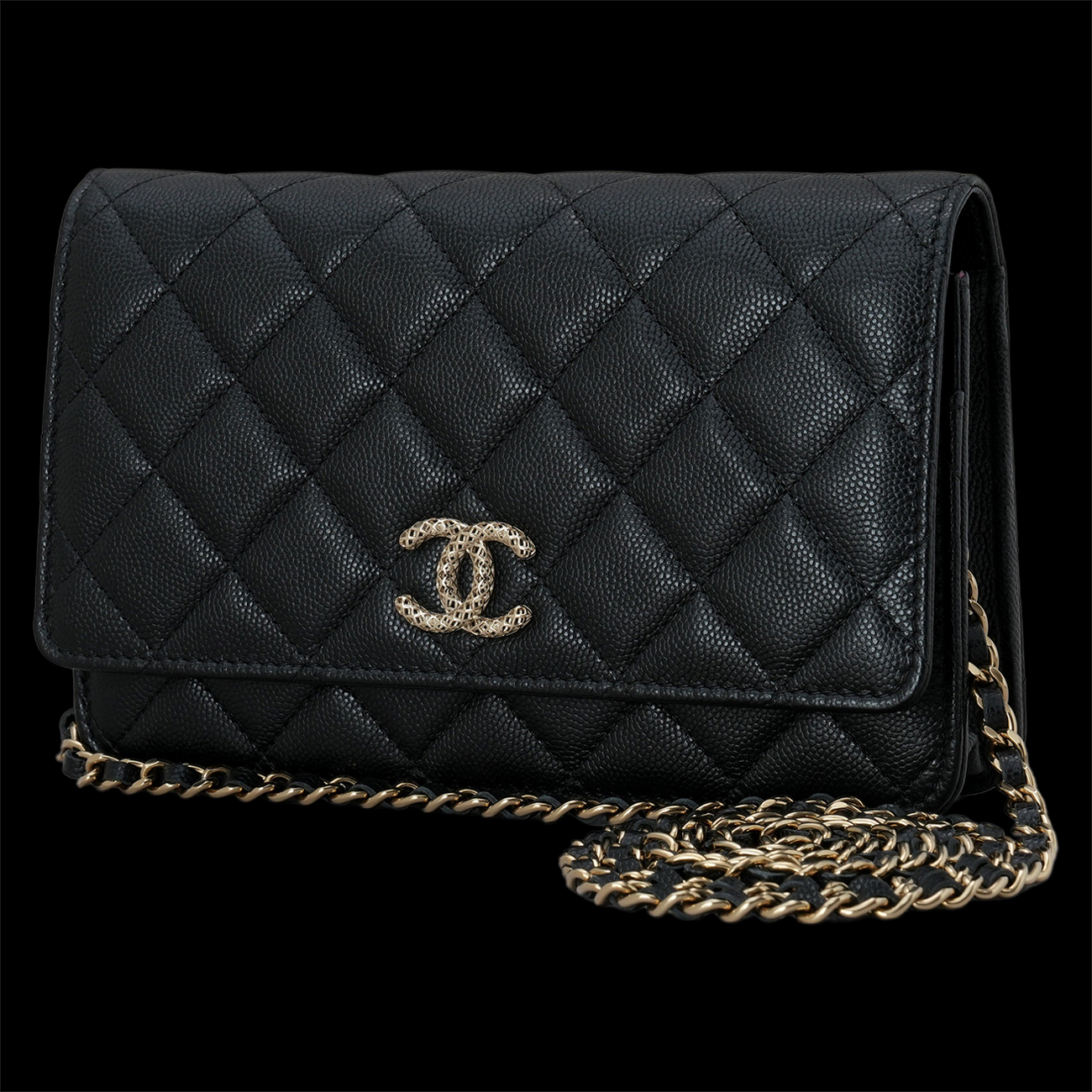 CHANEL(USED)샤넬 AP3180 시즌 캐비어 CC로고 WOC