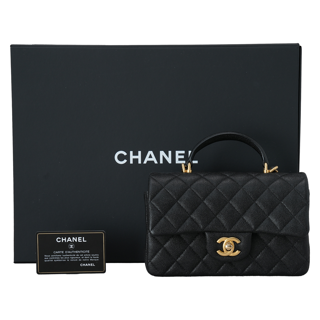 CHANEL(USED)샤넬 캐비어 클래식 뉴미니 탑핸들