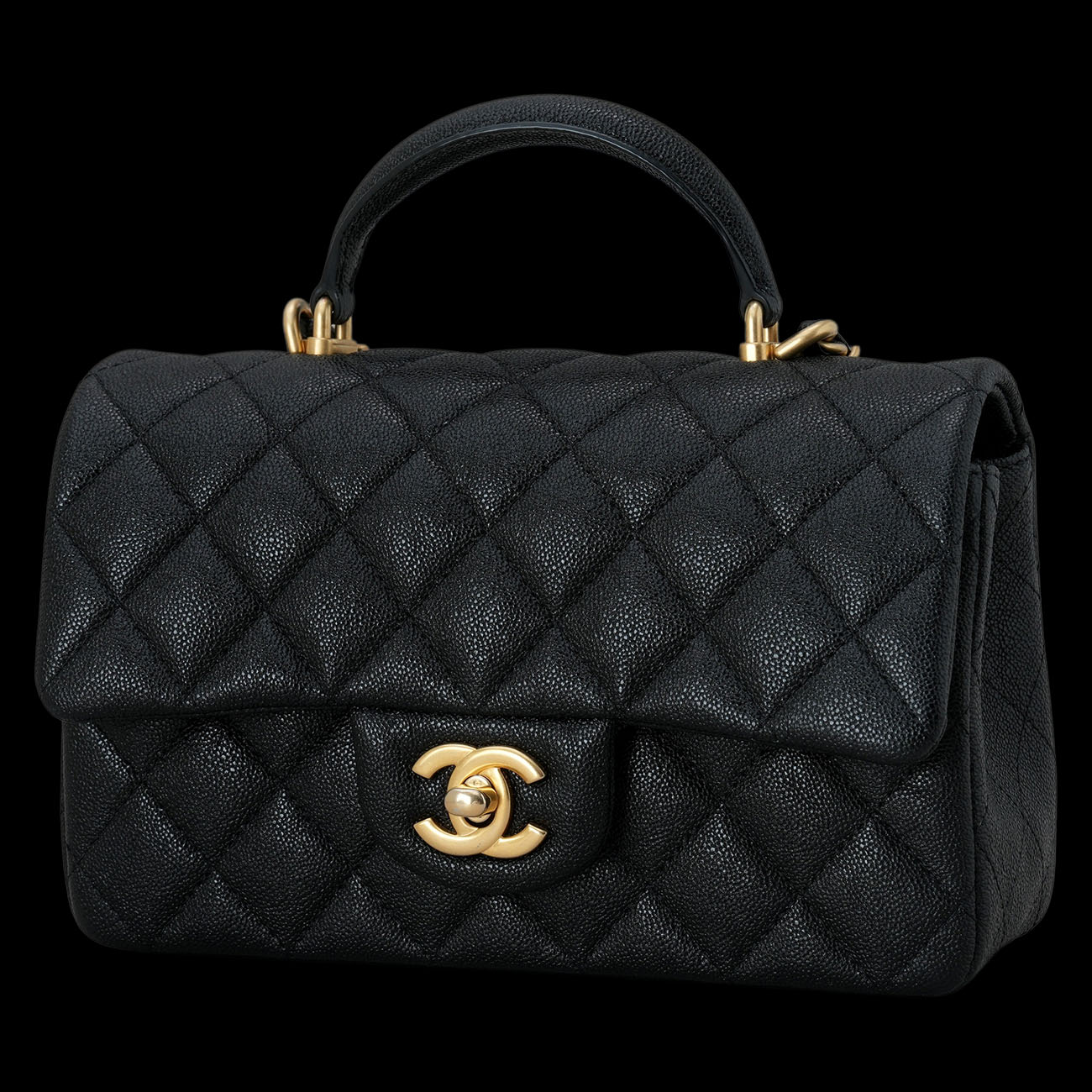CHANEL(USED)샤넬 캐비어 클래식 뉴미니 탑핸들