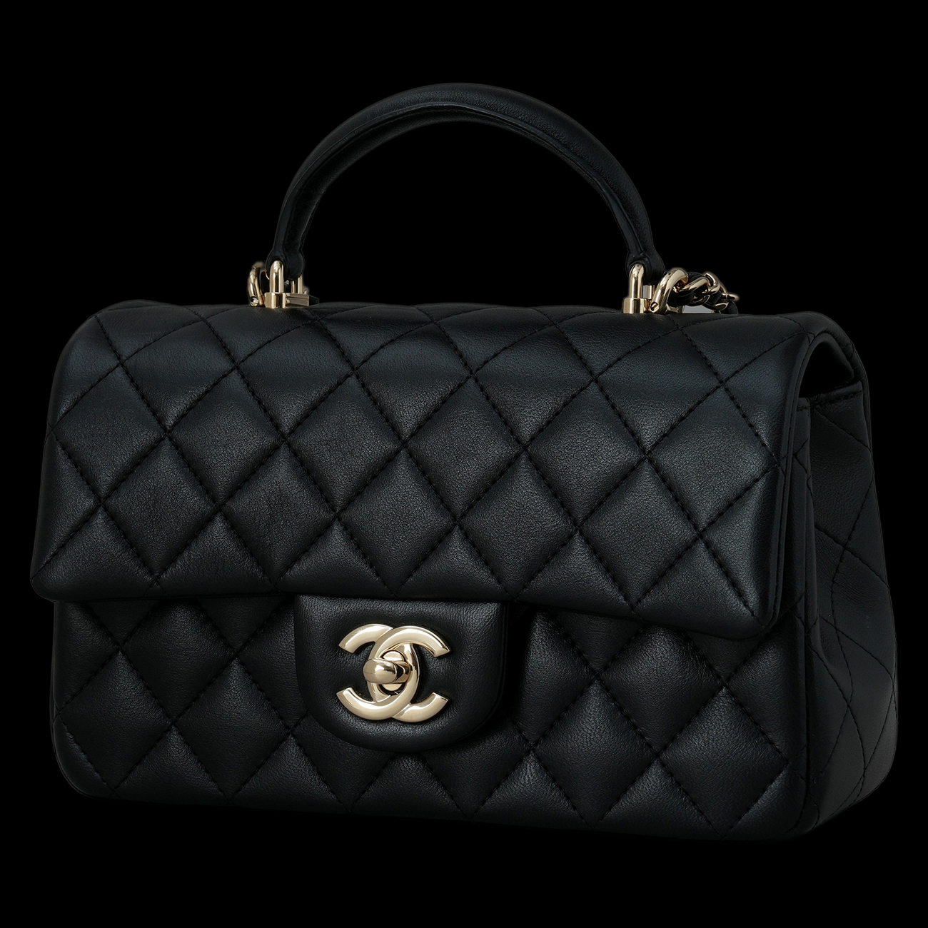 CHANEL(USED)샤넬 AS2431 뉴미니 탑핸들백