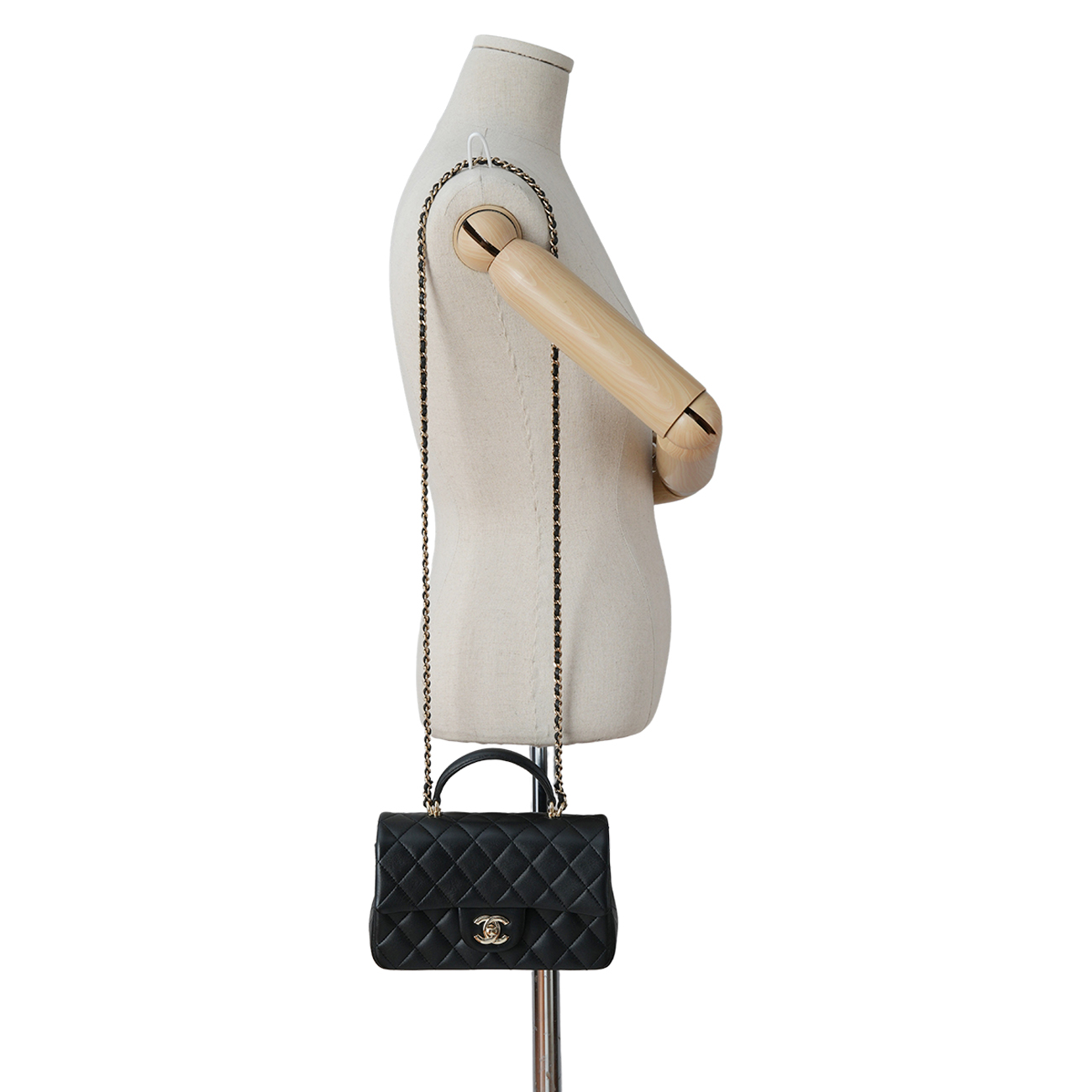 CHANEL(USED)샤넬 AS2431 뉴미니 탑핸들백
