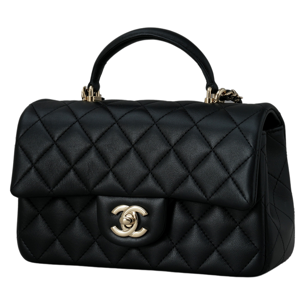CHANEL(USED)샤넬 AS2431 뉴미니 탑핸들백