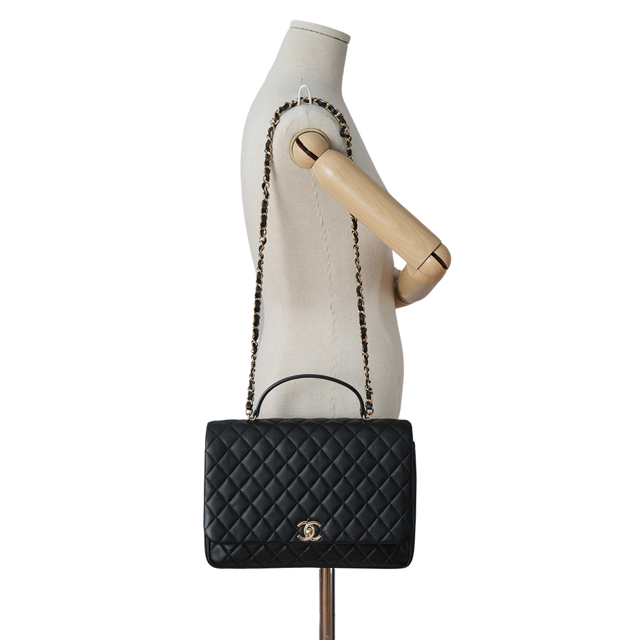 CHANEL(USED)샤넬 시즌 탑핸들 체인 플랩백