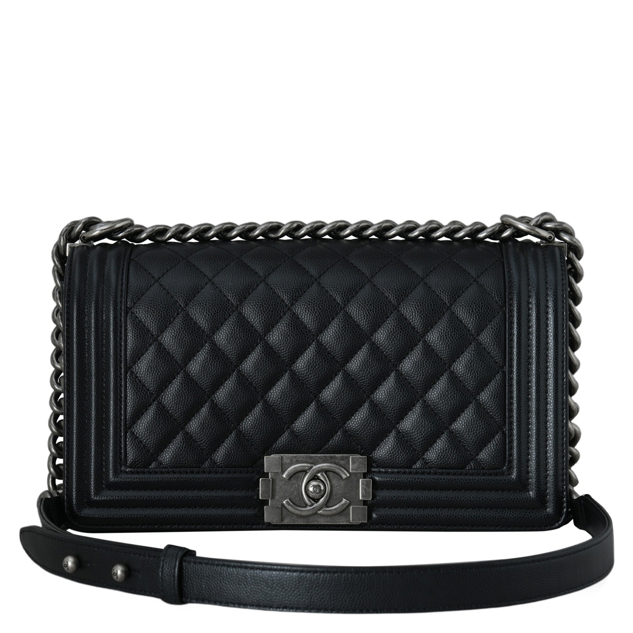 CHANEL(USED)샤넬 캐비어 보이샤넬 미듐 플랩백
