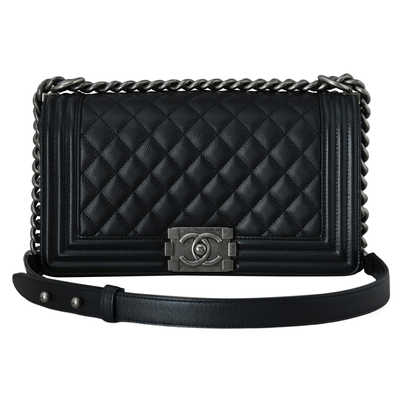 CHANEL(USED)샤넬 캐비어 보이샤넬 미듐 플랩백