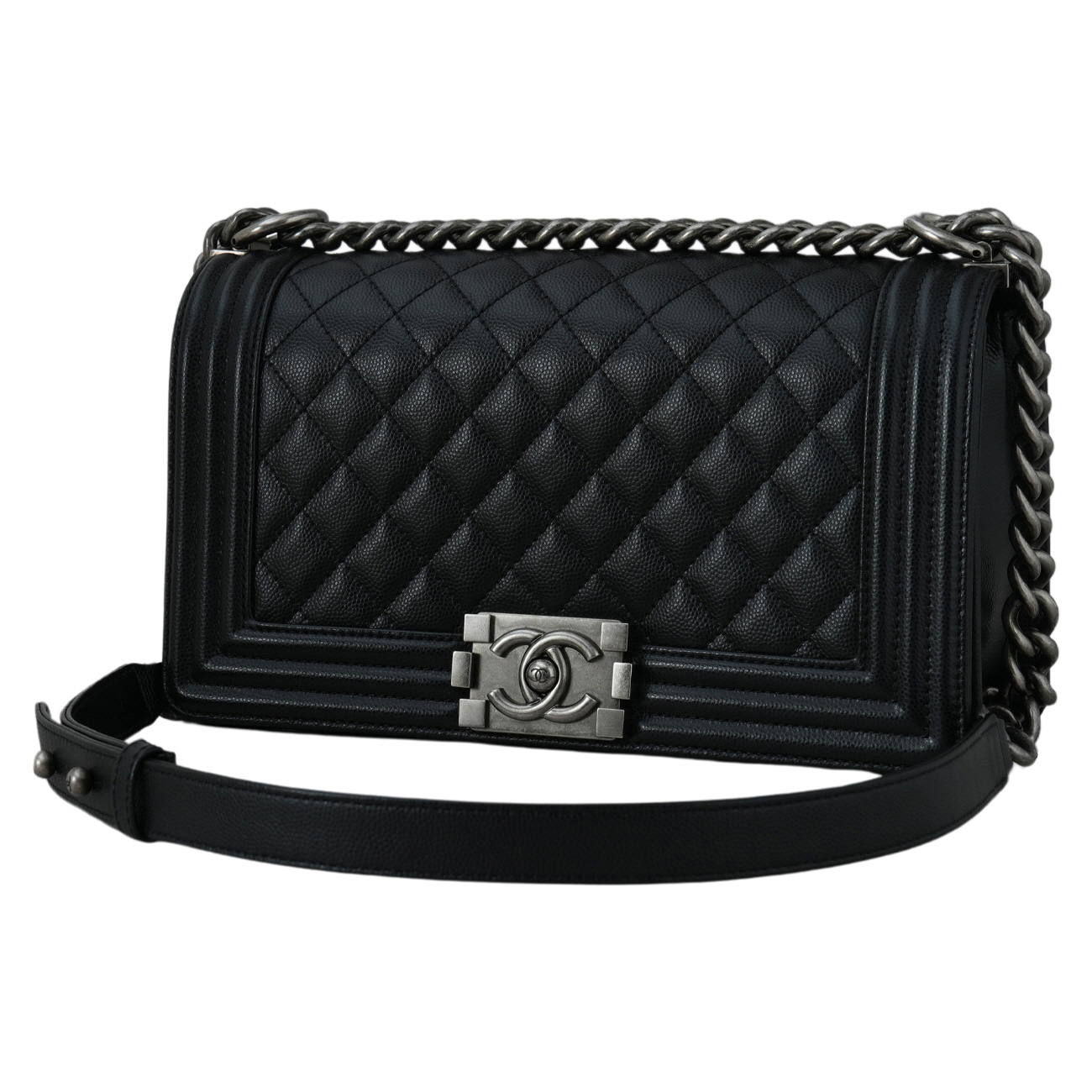 CHANEL(USED)샤넬 캐비어 보이샤넬 미듐 플랩백