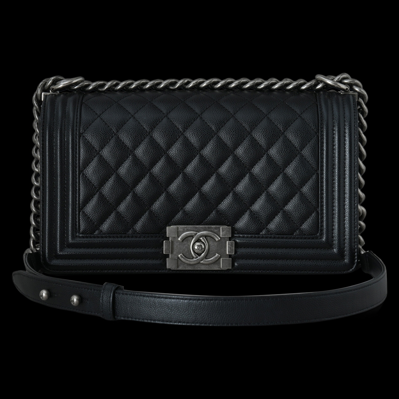 CHANEL(USED)샤넬 캐비어 보이샤넬 미듐 플랩백