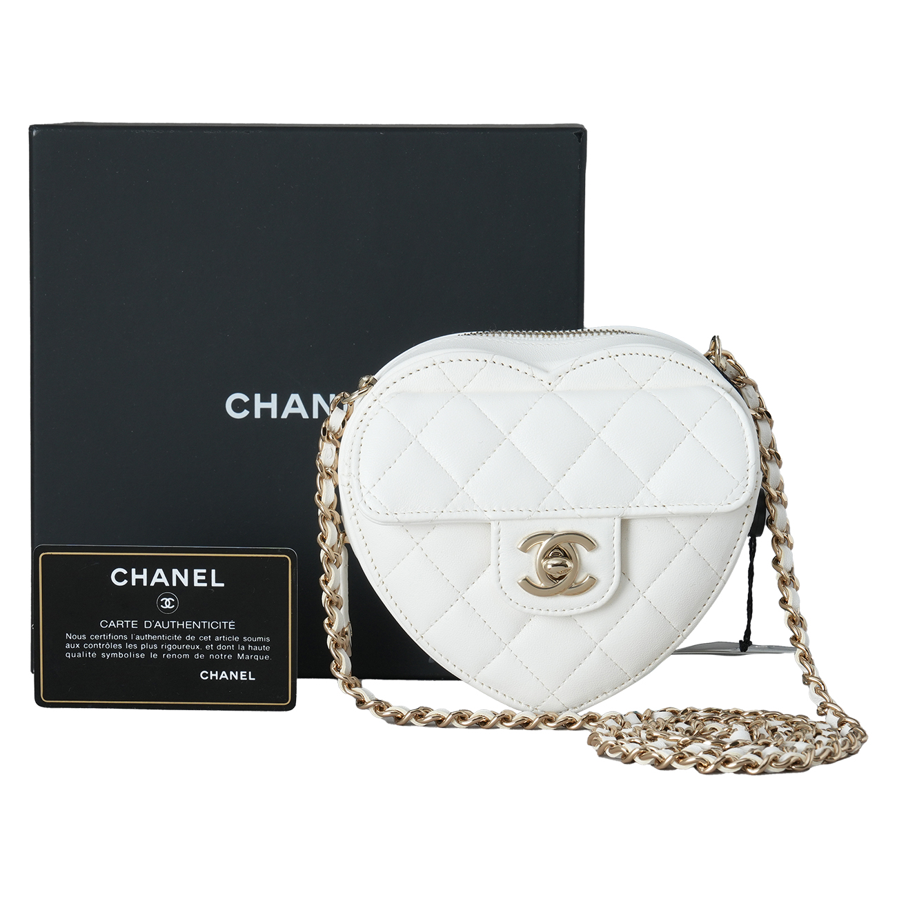 CHANEL(USED)샤넬 AP2784 램스킨 하트백 스몰