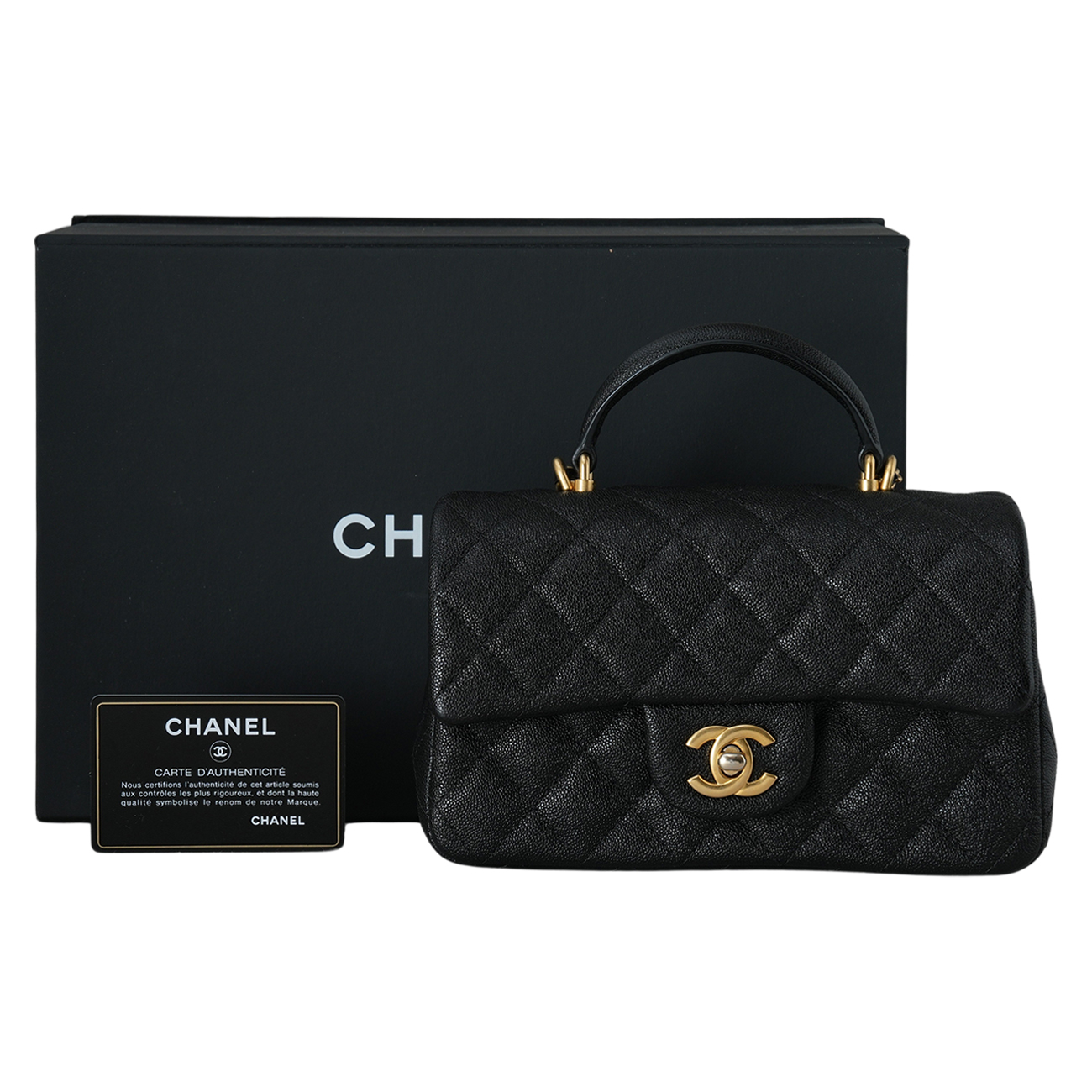 CHANEL(USED)샤넬 캐비어 클래식 뉴미니 탑핸들