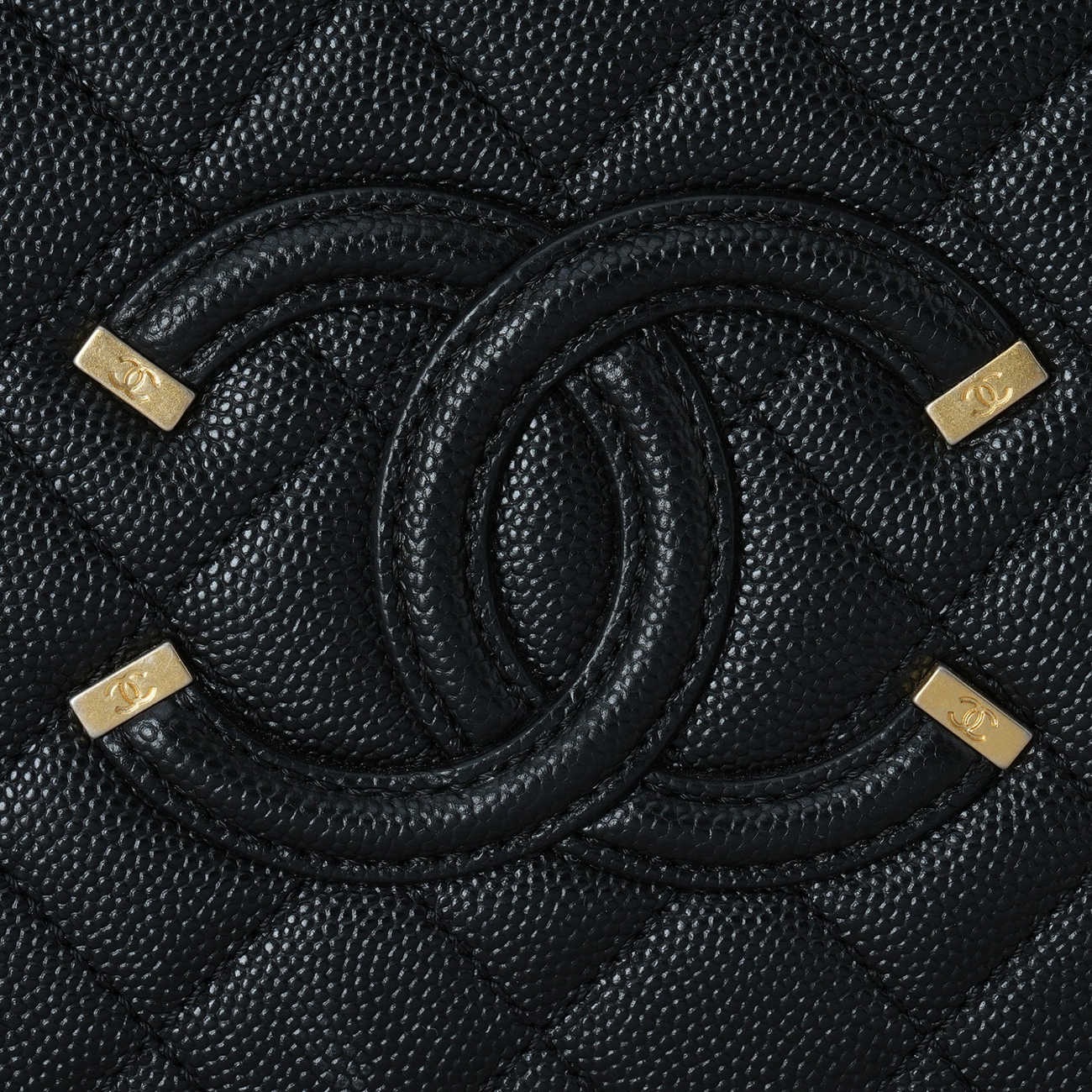 CHANEL(USED)샤넬 캐비어 코스메틱 탑핸들 백