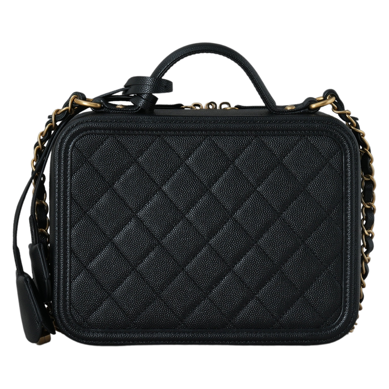 CHANEL(USED)샤넬 캐비어 코스메틱 탑핸들 백