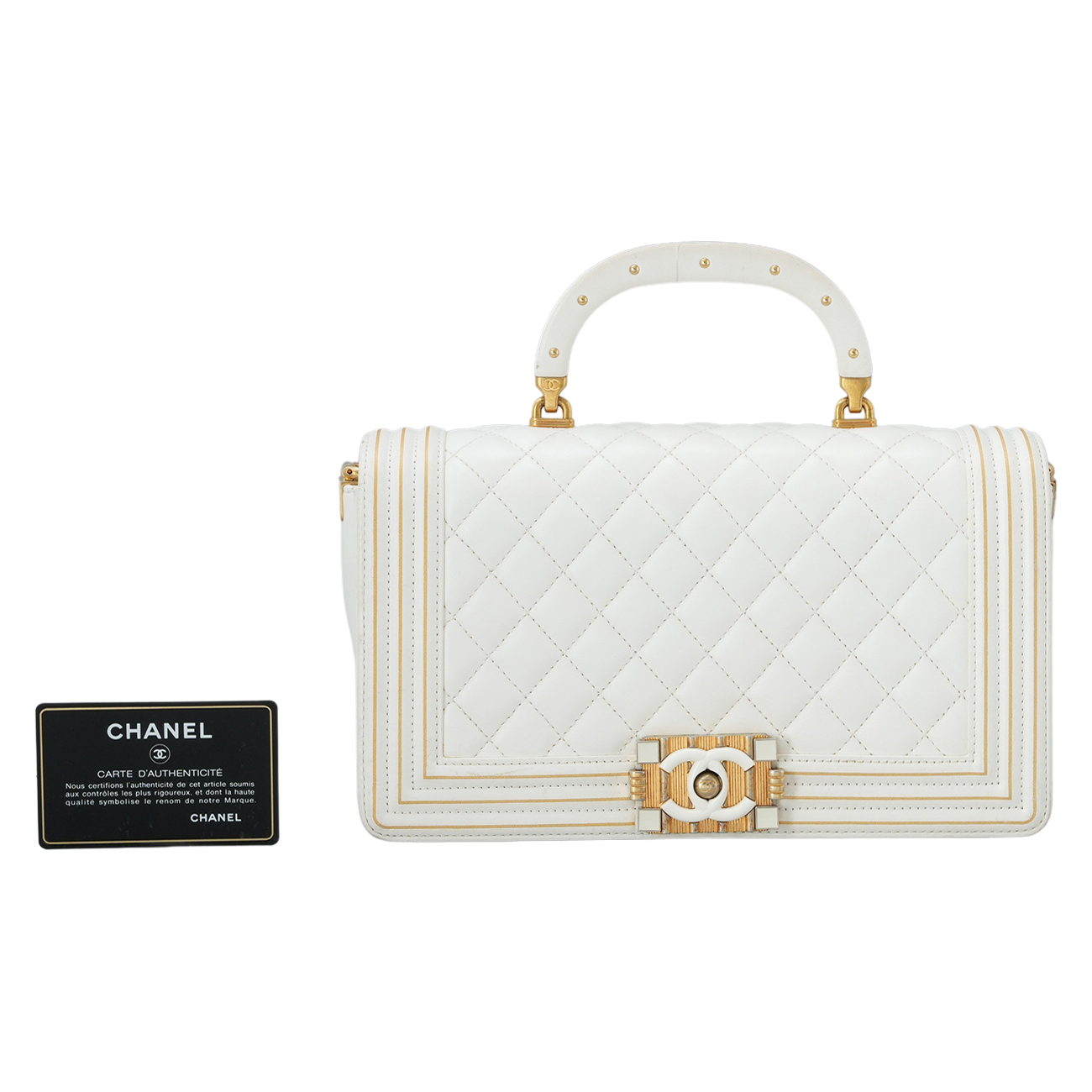 CHANEL(USED)샤넬 시즌 램스킨 보이샤넬 체인 플랩백