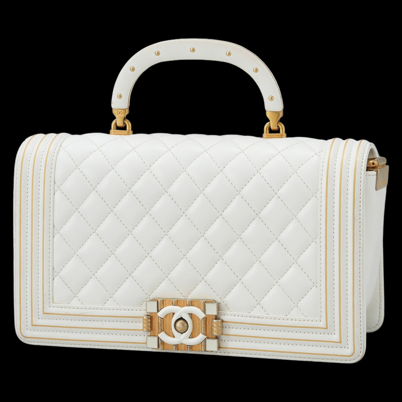 CHANEL(USED)샤넬 시즌 램스킨 보이샤넬 체인 플랩백
