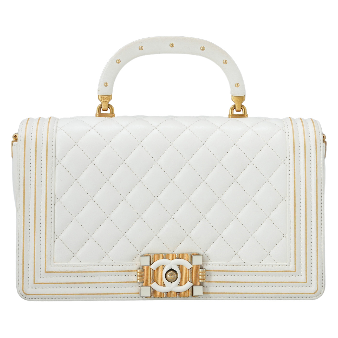 CHANEL(USED)샤넬 시즌 램스킨 보이샤넬 체인 플랩백