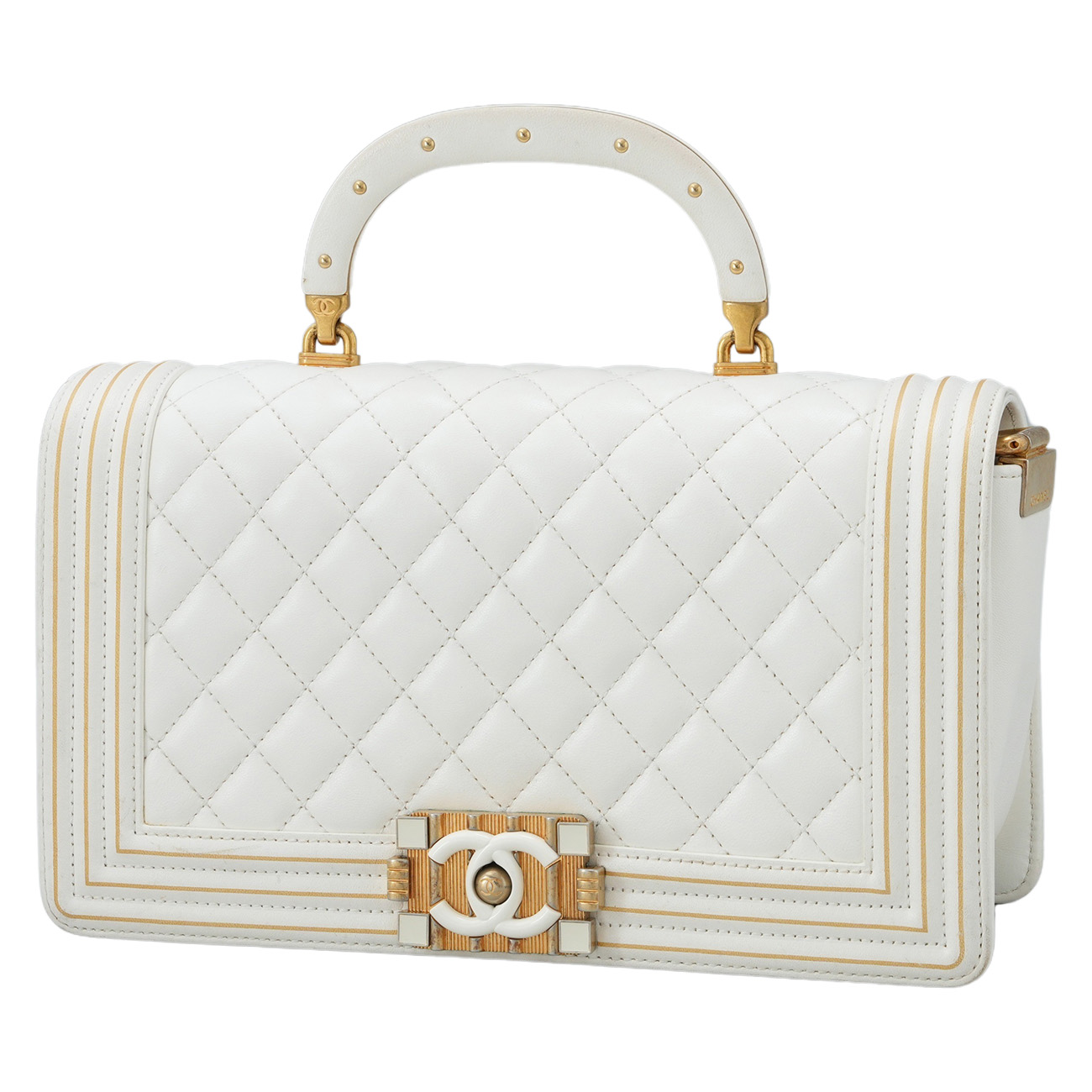 CHANEL(USED)샤넬 시즌 램스킨 보이샤넬 체인 플랩백
