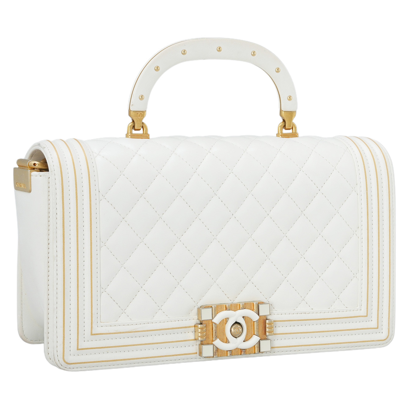 CHANEL(USED)샤넬 시즌 램스킨 보이샤넬 체인 플랩백