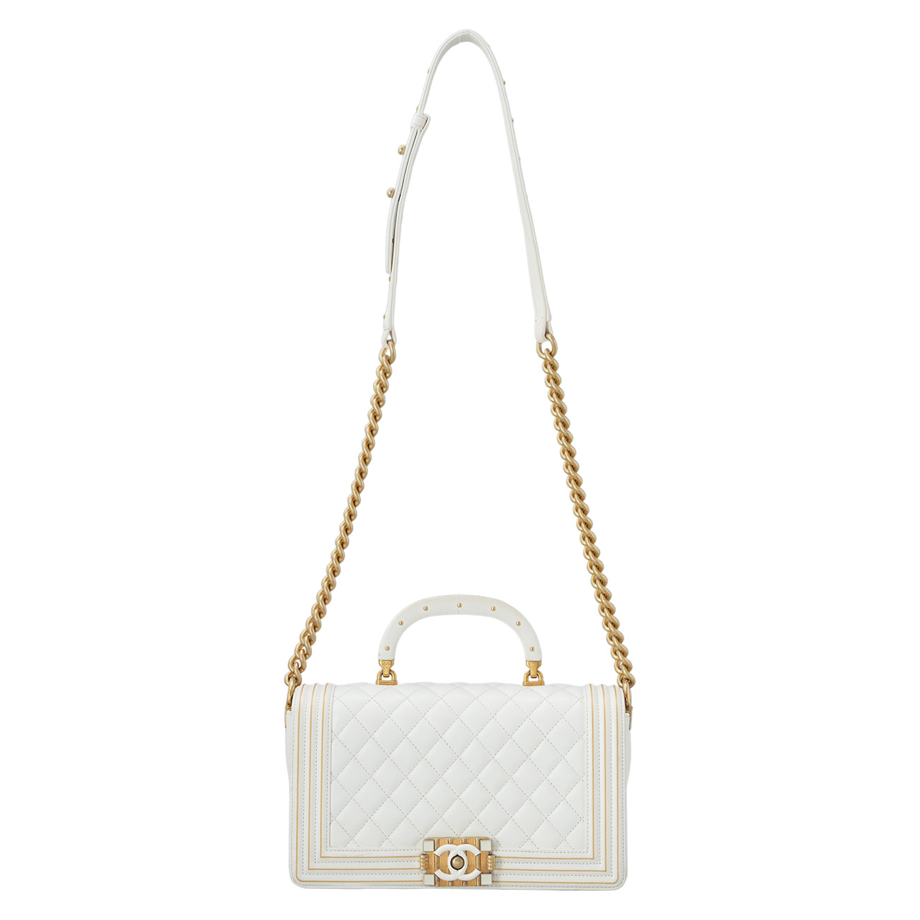 CHANEL(USED)샤넬 시즌 램스킨 보이샤넬 체인 플랩백