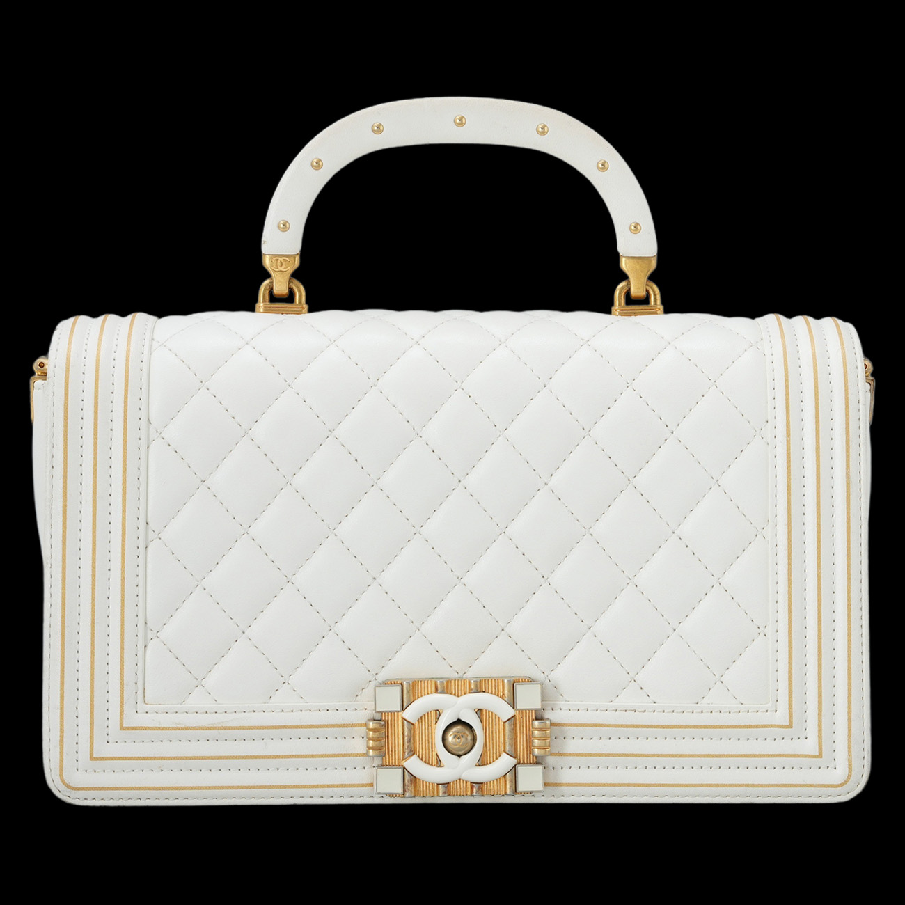 CHANEL(USED)샤넬 시즌 램스킨 보이샤넬 체인 플랩백