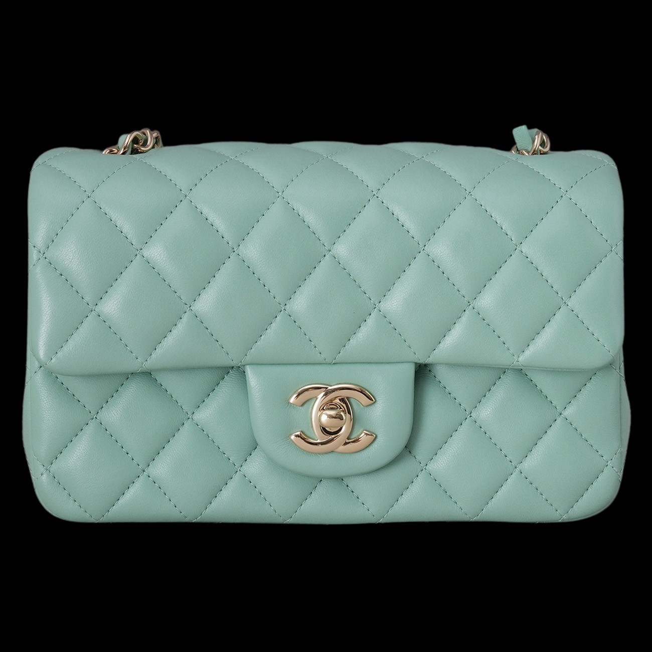 CHANEL(USED)샤넬 램스킨 뉴미니 체인 플랩백