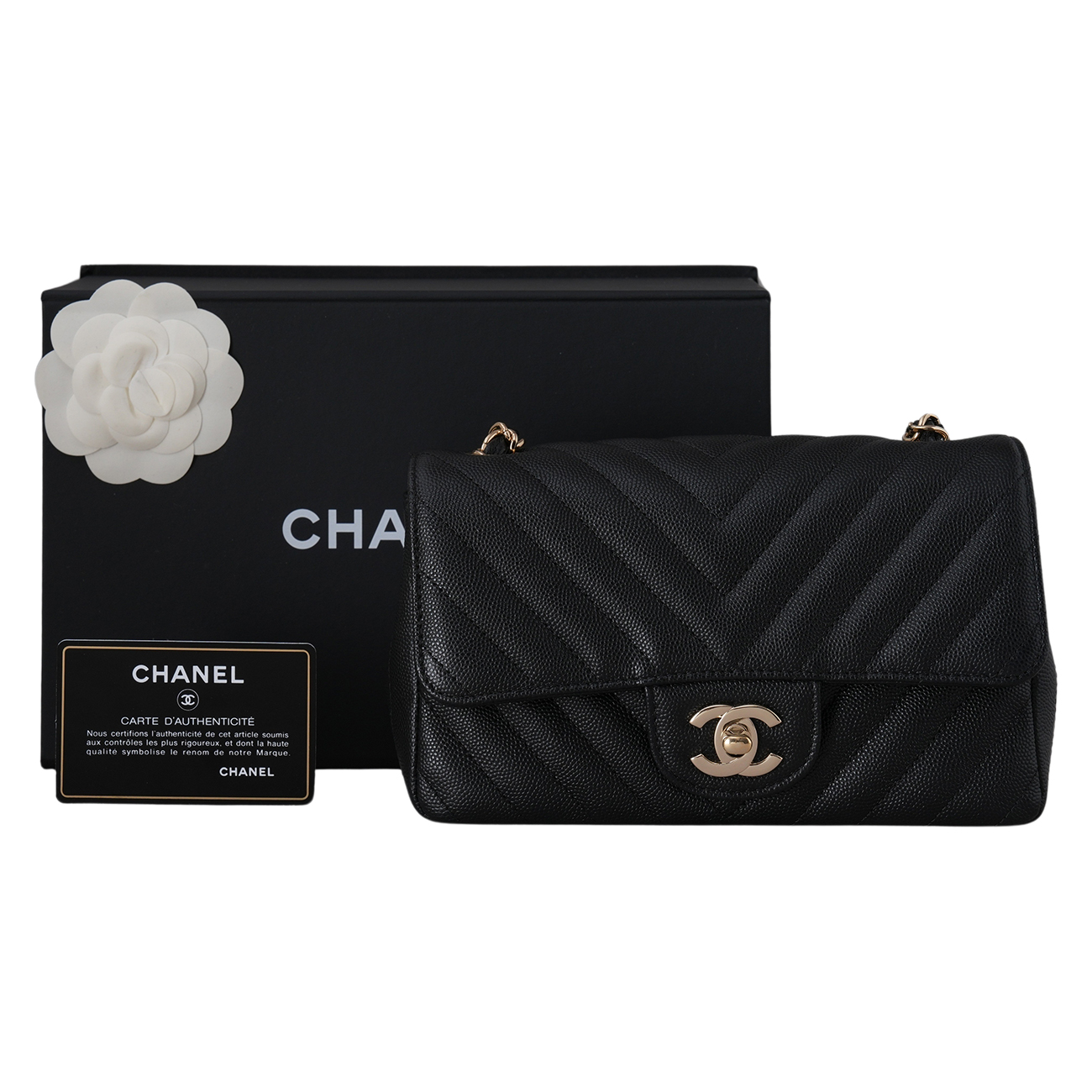 CHANEL(USED)샤넬 캐비어 쉐브론 클래식 뉴미니 크로스백