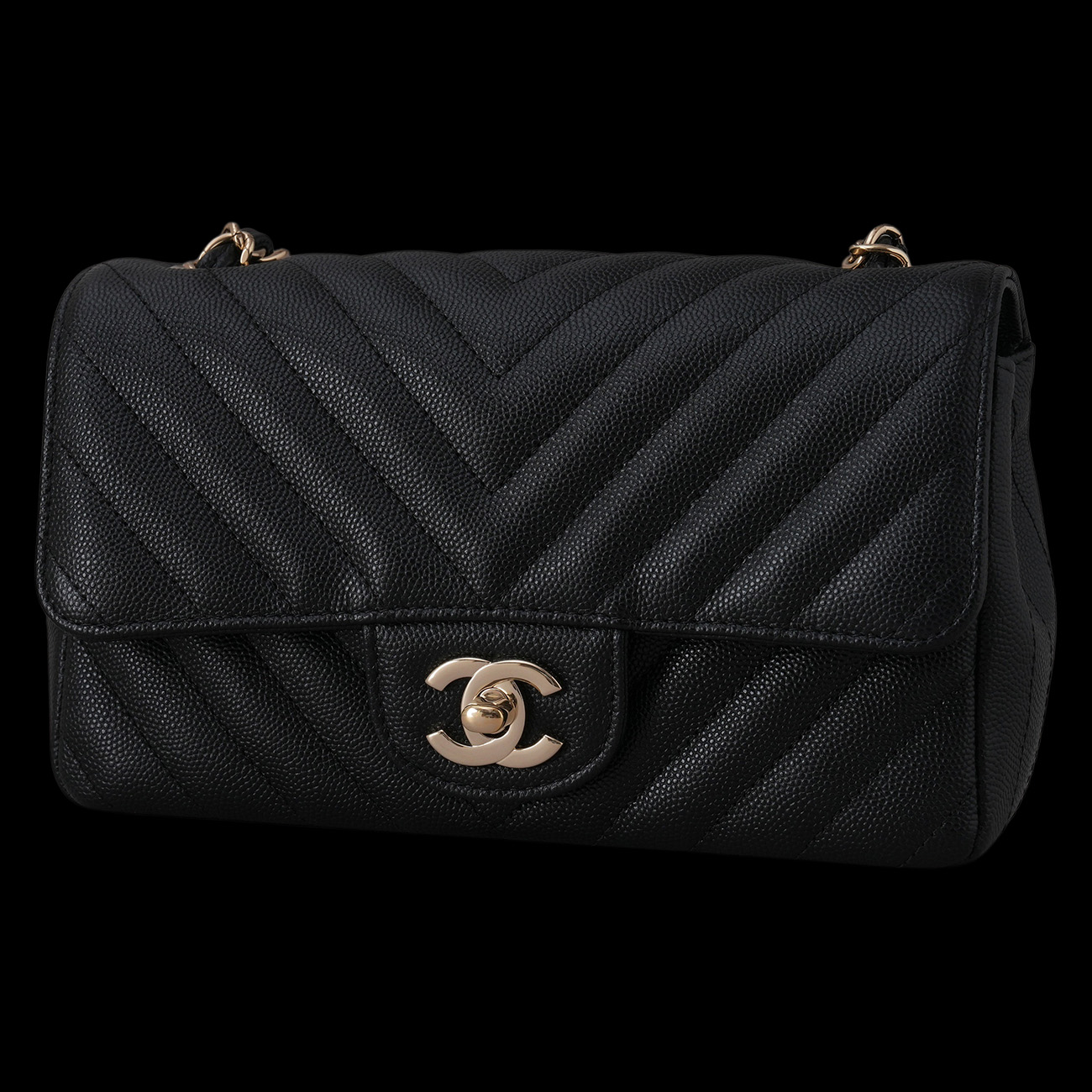 CHANEL(USED)샤넬 캐비어 쉐브론 클래식 뉴미니 크로스백
