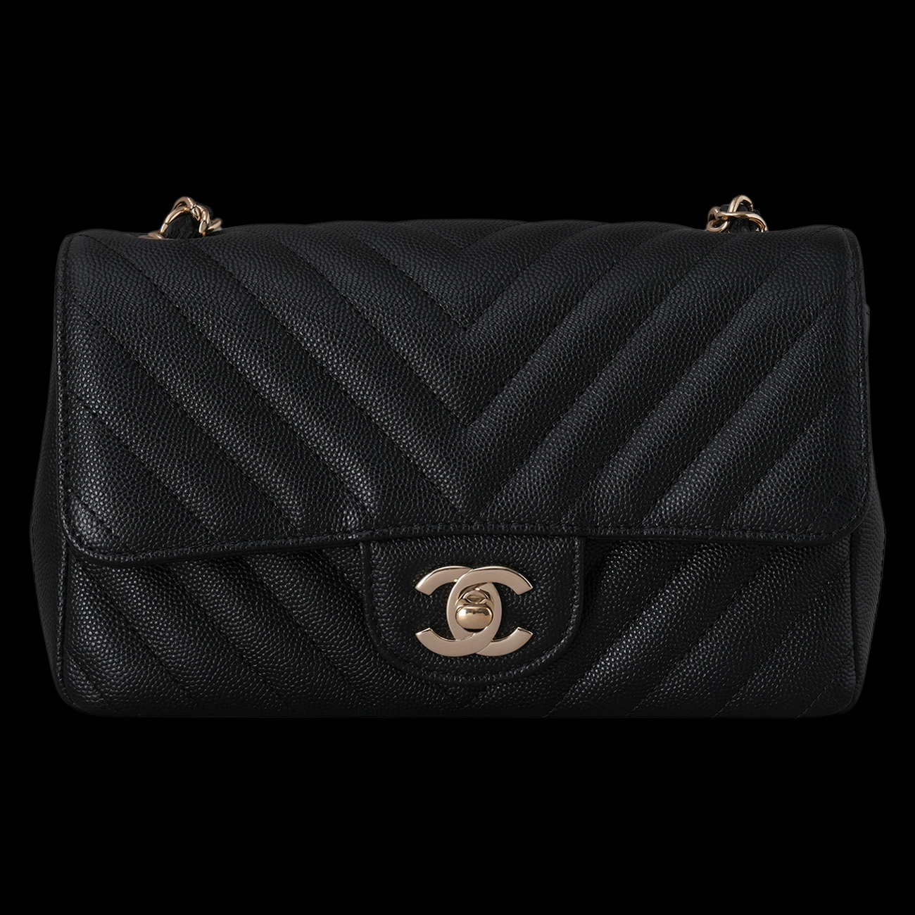 CHANEL(USED)샤넬 캐비어 쉐브론 클래식 뉴미니 크로스백
