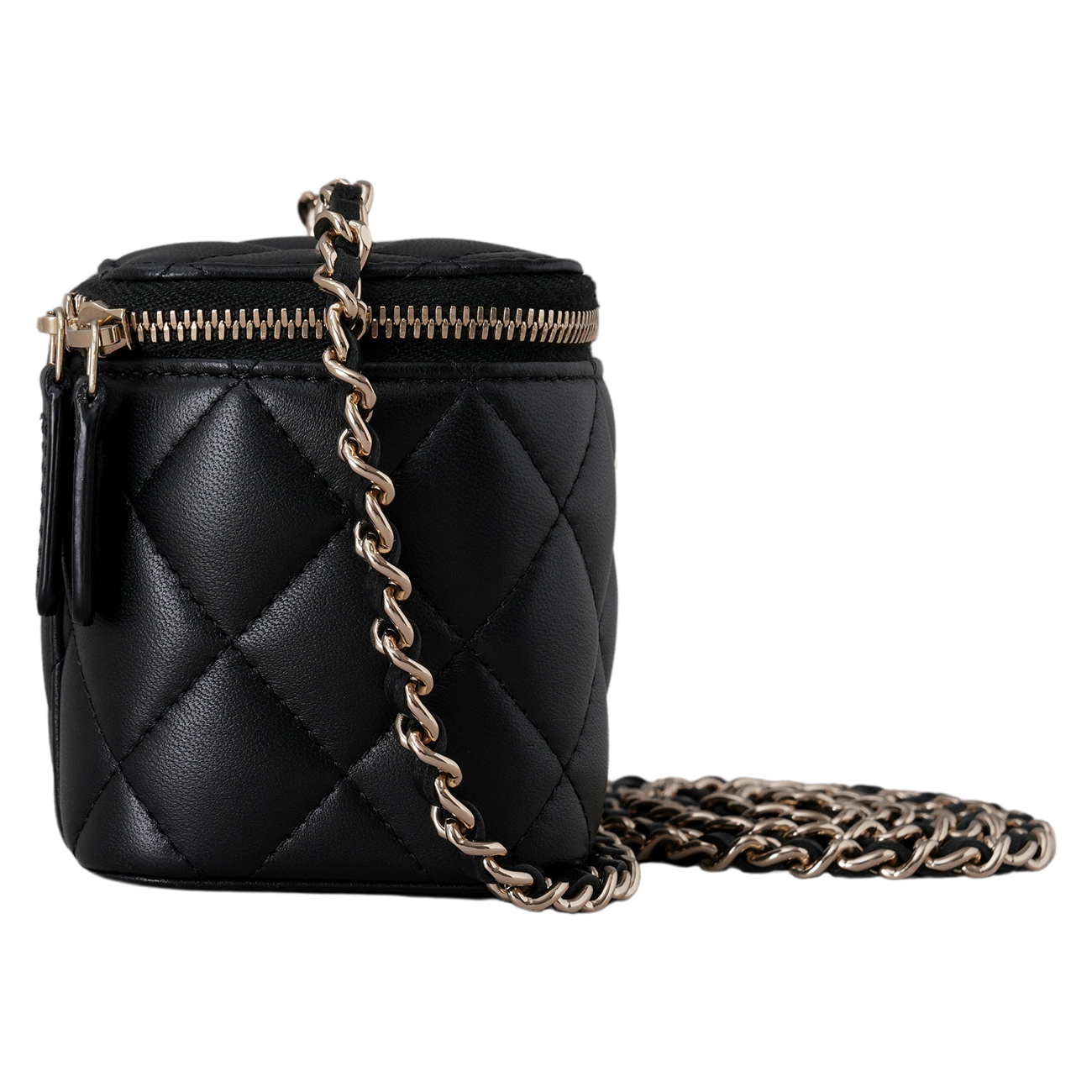 CHANEL(USED)샤넬 AP1447 램스킨 정사각 베니티 체크볼