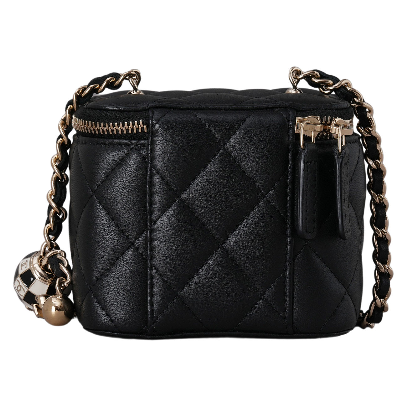 CHANEL(USED)샤넬 AP1447 램스킨 정사각 베니티 체크볼
