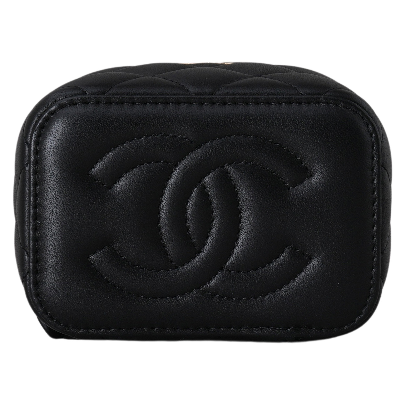 CHANEL(USED)샤넬 AP1447 램스킨 정사각 베니티 체크볼
