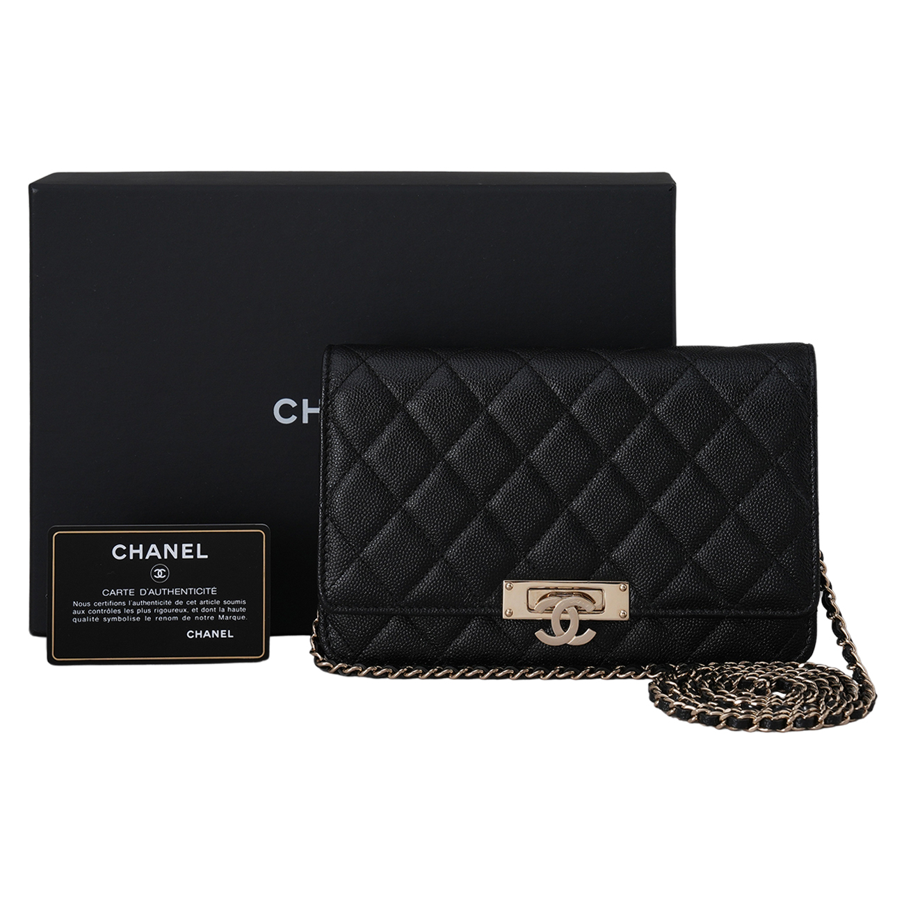 CHANEL(USED)샤넬 A80766 시즌 캐비어 CC로고 WOC