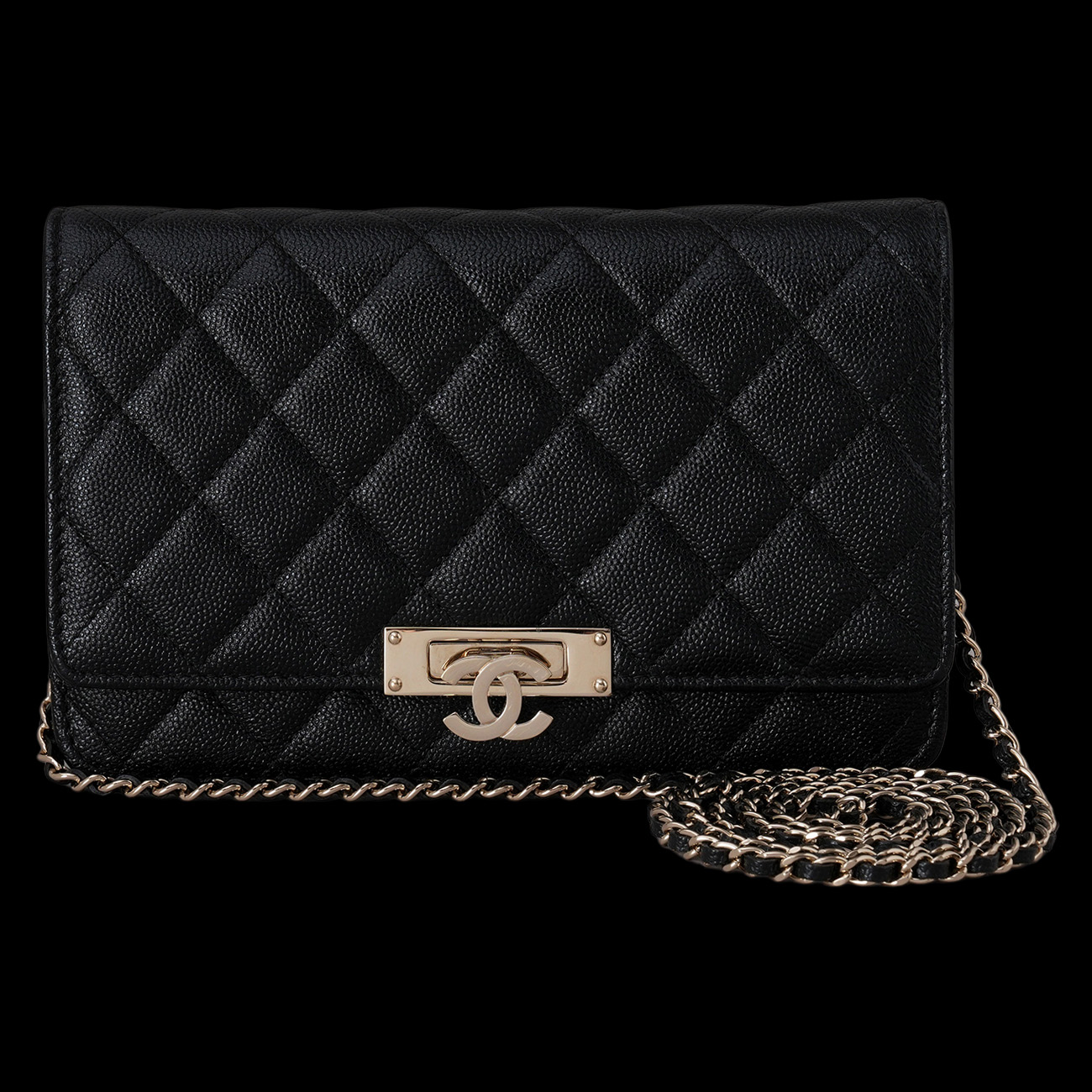 CHANEL(USED)샤넬 A80766 시즌 캐비어 CC로고 WOC