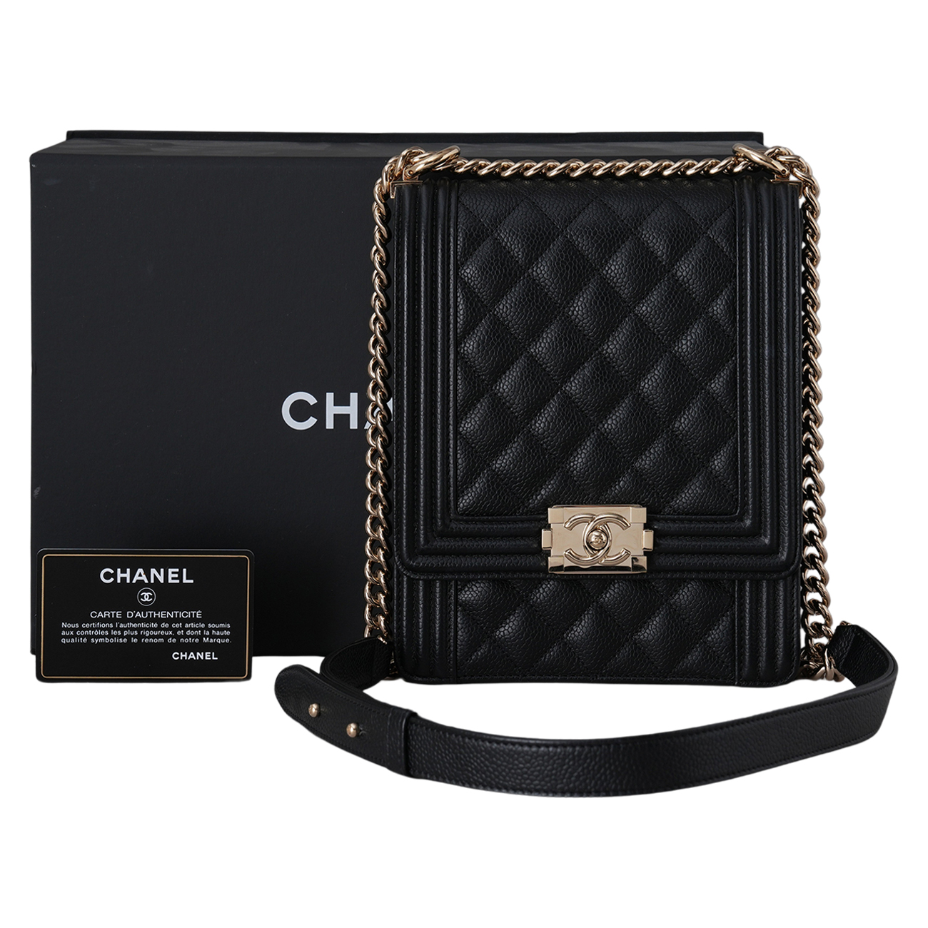 CHANEL(USED)샤넬 캐비어 보이샤넬 사첼백